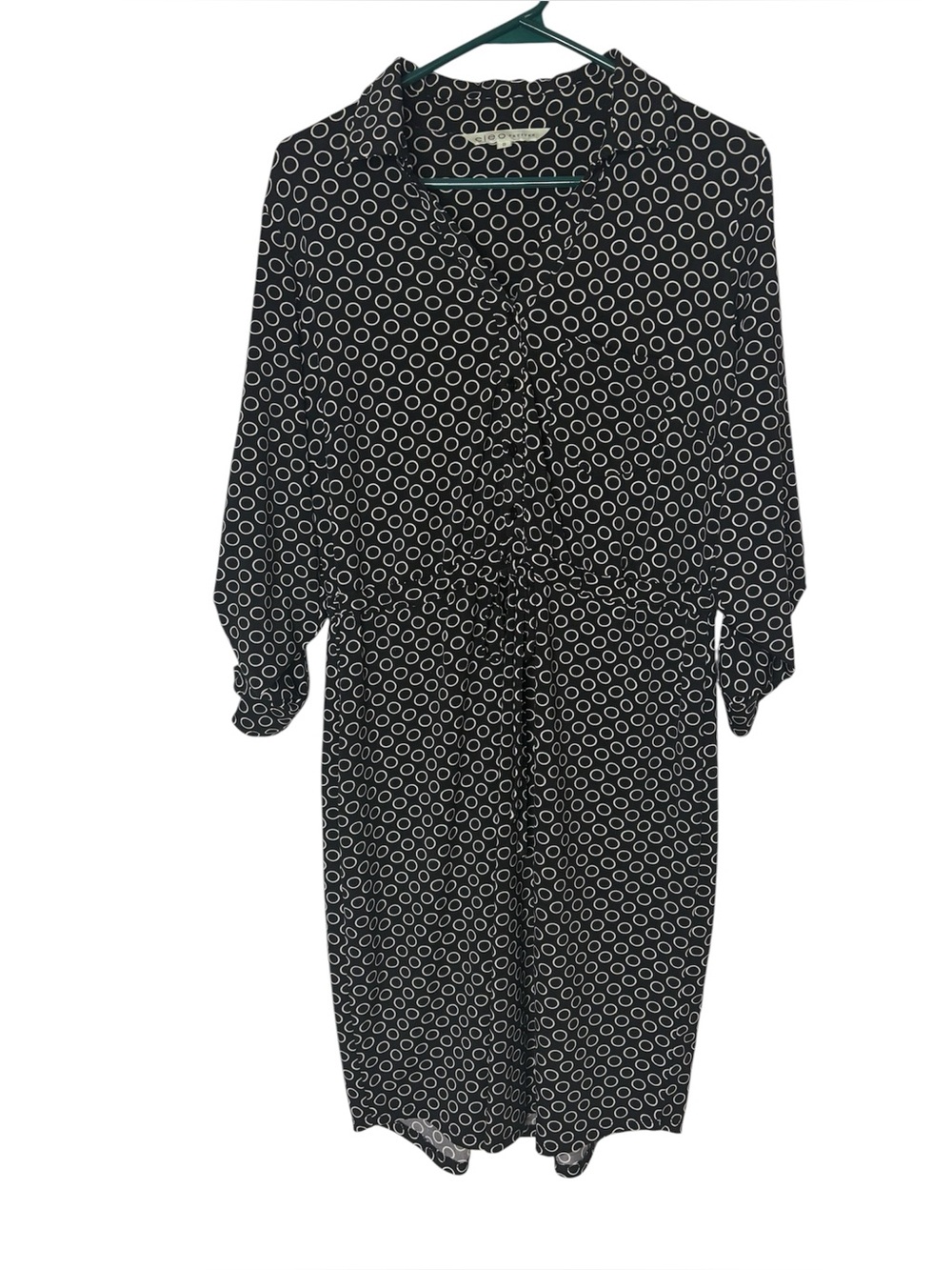 ⭐️ Cleo Petites Black Dress with White Circle Print - size Medium